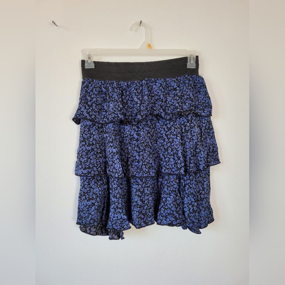 Vintage Jody California Tiered Skirt Blue Ditsy Floral Y2K 90s Cottage Fairycore - Picture 4 of 7